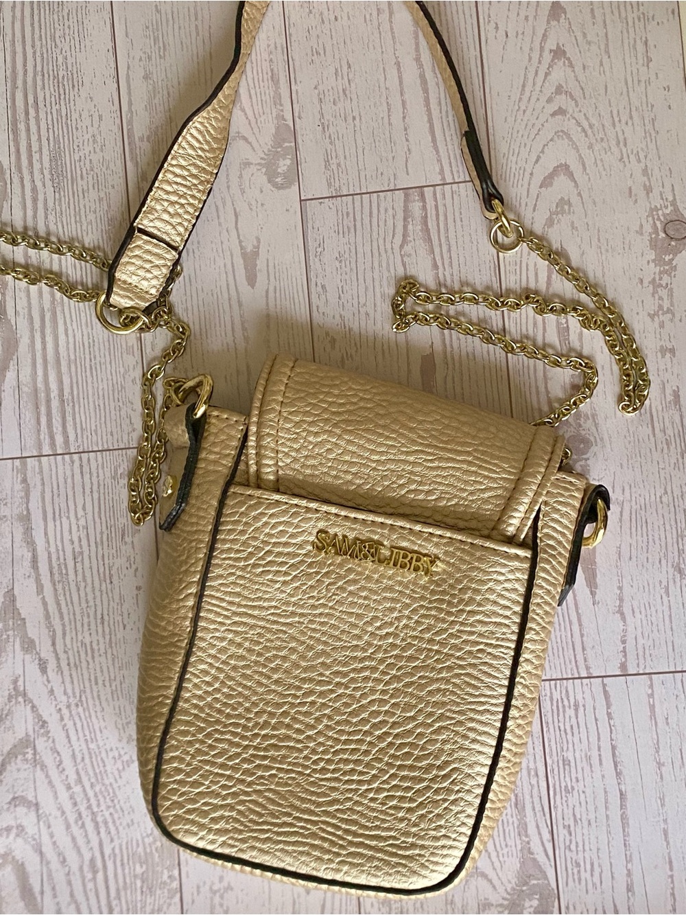 Sam & Libby Metallic Gold Pebbled Crossbody